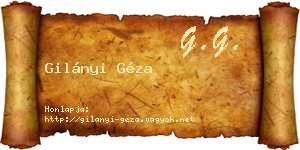 Gilányi Géza névjegykártya